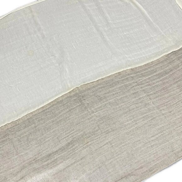 Auth FURLA - Cream Beige Hemp Viscose Cotton Scarf - Picture 2 of 7